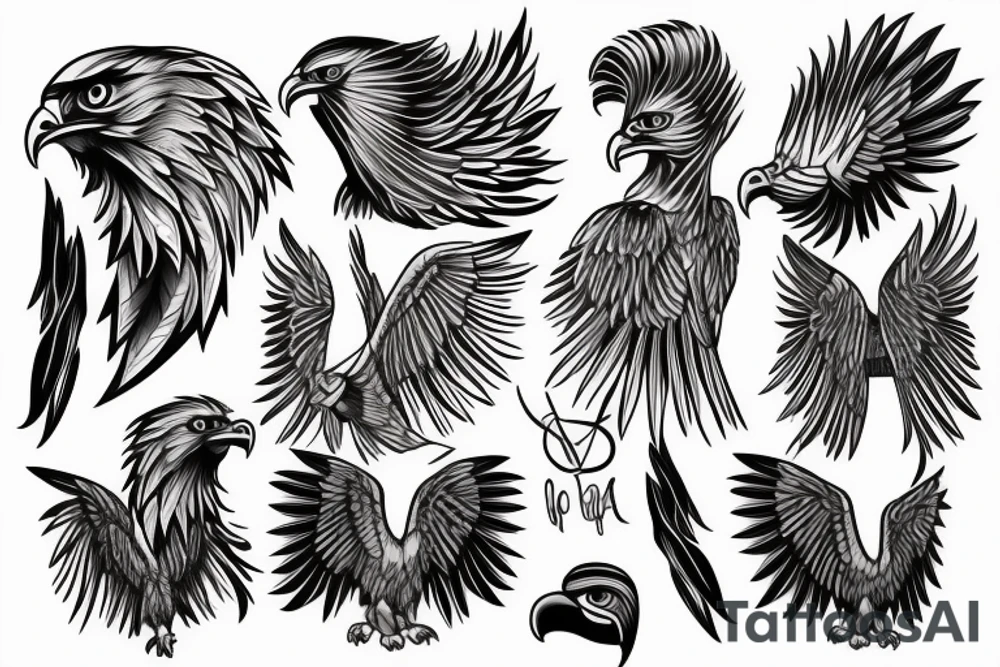 Eagle and clmpass tattoo idea