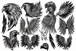 Eagle and clmpass tattoo idea