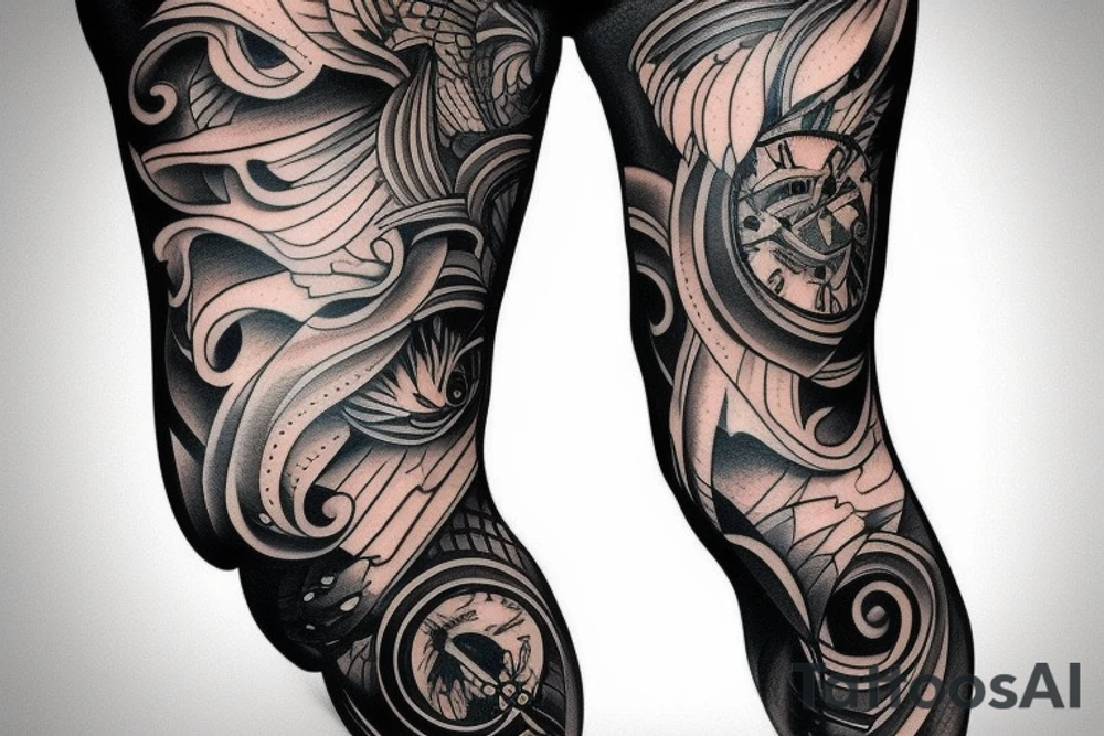 thigh tattoo on a male tattoo idea