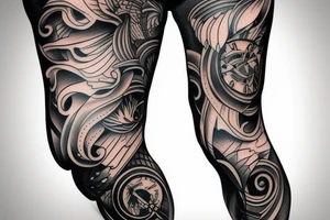 thigh tattoo on a male tattoo idea