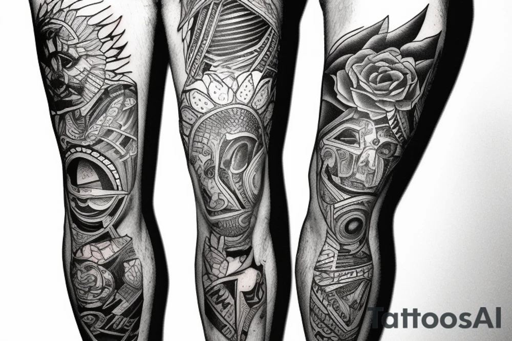 upper thigh tattoo on a male tattoo idea