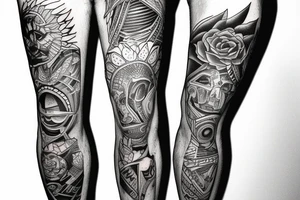 upper thigh tattoo on a male tattoo idea