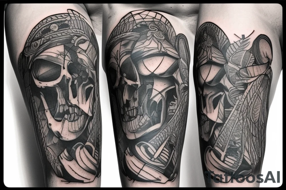 upper thigh tattoo on a male tattoo idea