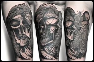 upper thigh tattoo on a male tattoo idea