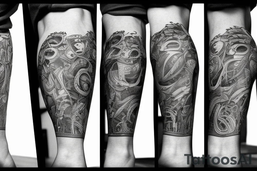 upper thigh tattoo on a male tattoo idea