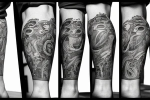 upper thigh tattoo on a male tattoo idea