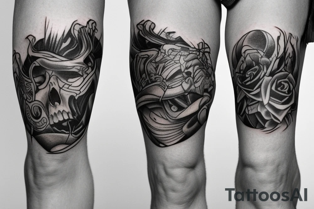 upper thigh tattoo on a male tattoo idea