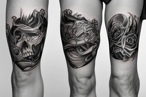 upper thigh tattoo on a male tattoo idea