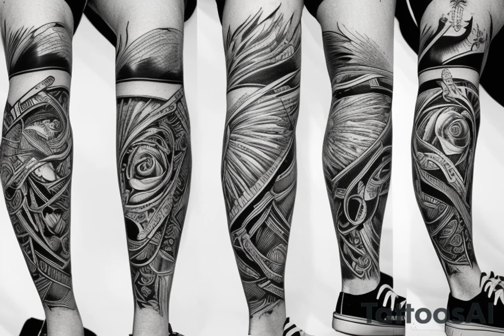 upper thigh tattoo on a male tattoo idea
