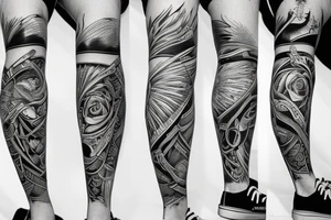 upper thigh tattoo on a male tattoo idea