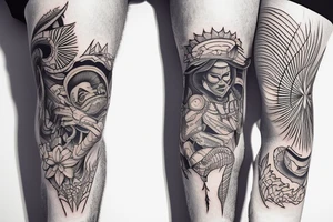upper thigh tattoo on a male tattoo idea