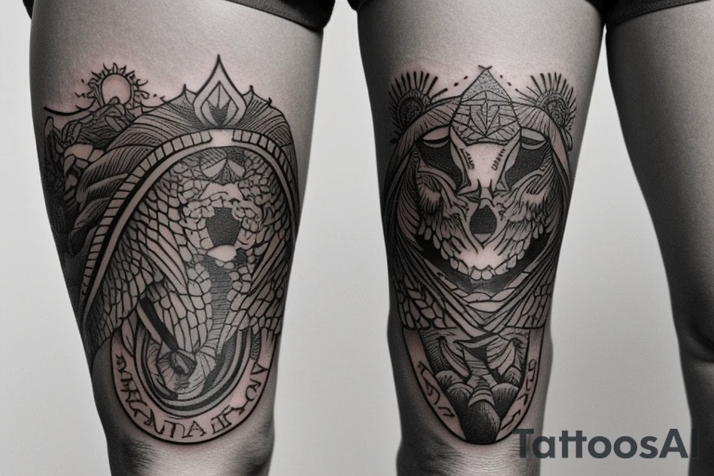upper thigh tattoo on a male tattoo idea