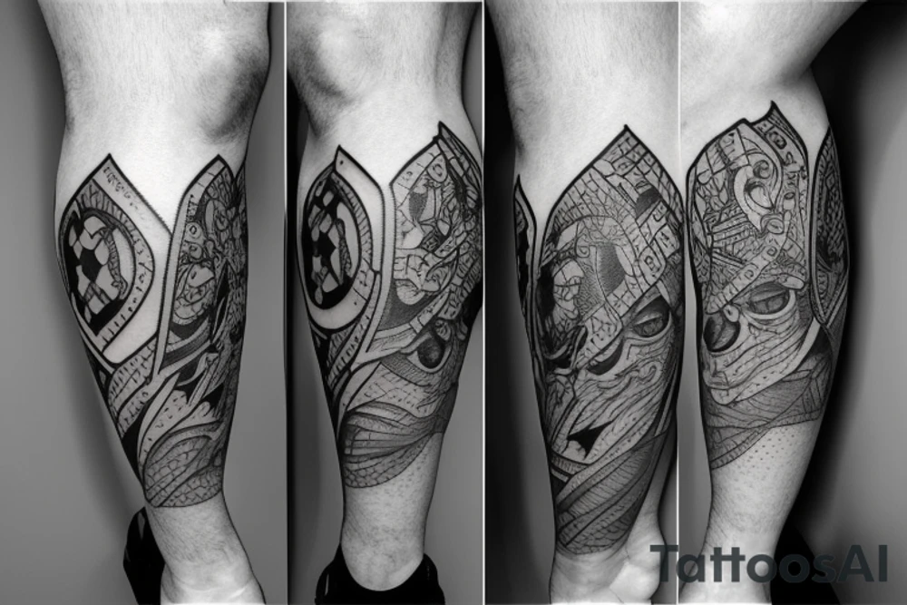 upper thigh tattoo on a male tattoo idea