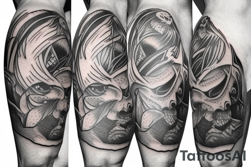 upper thigh tattoo on a male tattoo idea