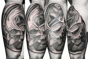 upper thigh tattoo on a male tattoo idea