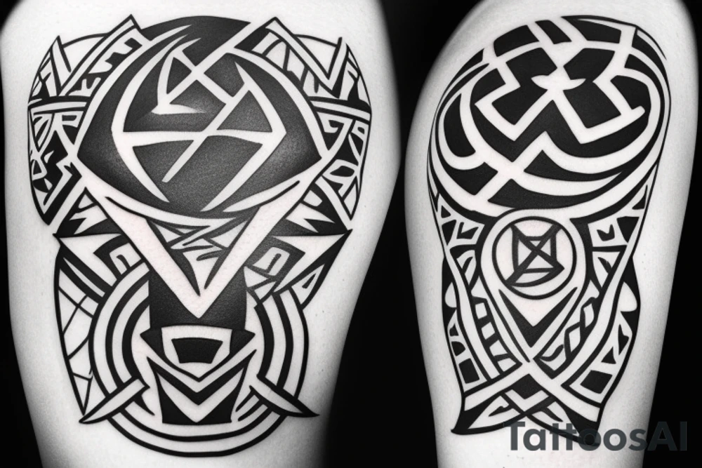 Small Tribal with a triskele, geometric shapes, and arrow tattoo idea