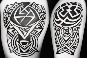 Small Tribal with a triskele, geometric shapes, and arrow tattoo idea