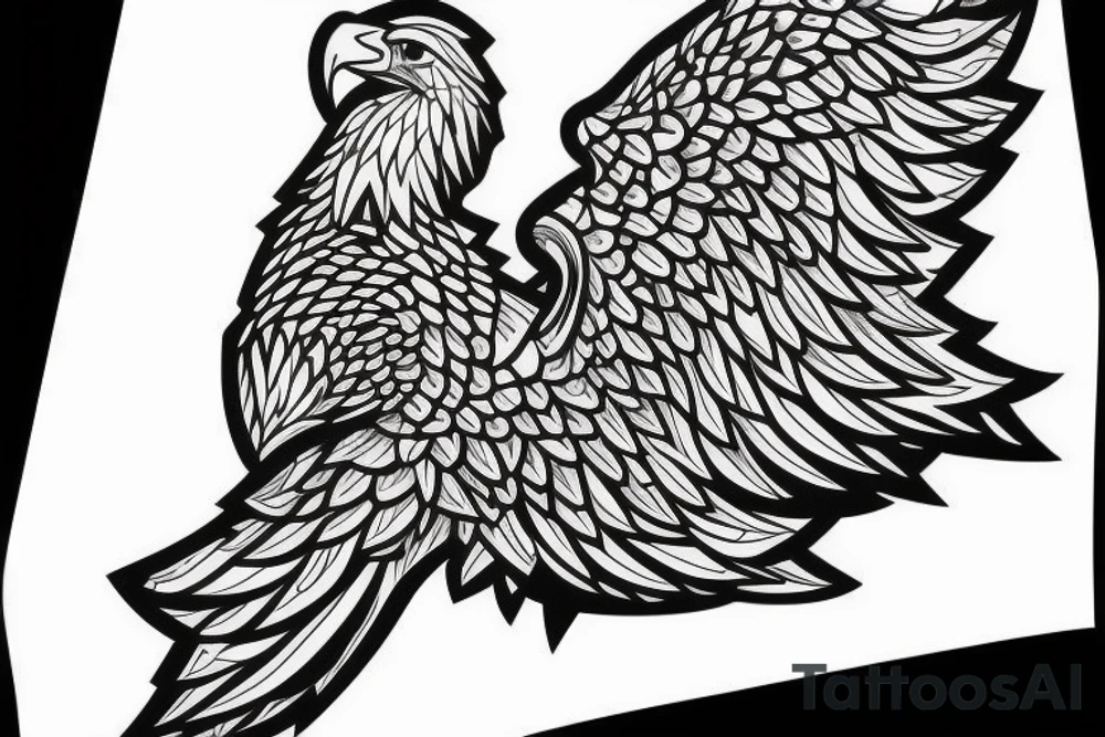 Small eagle, with geometric shapes, and arrow tattoo idea Small eagle, with geometric shapes, and arrow tattoo idea