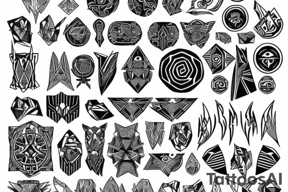 Tribal repressing duality tattoo idea