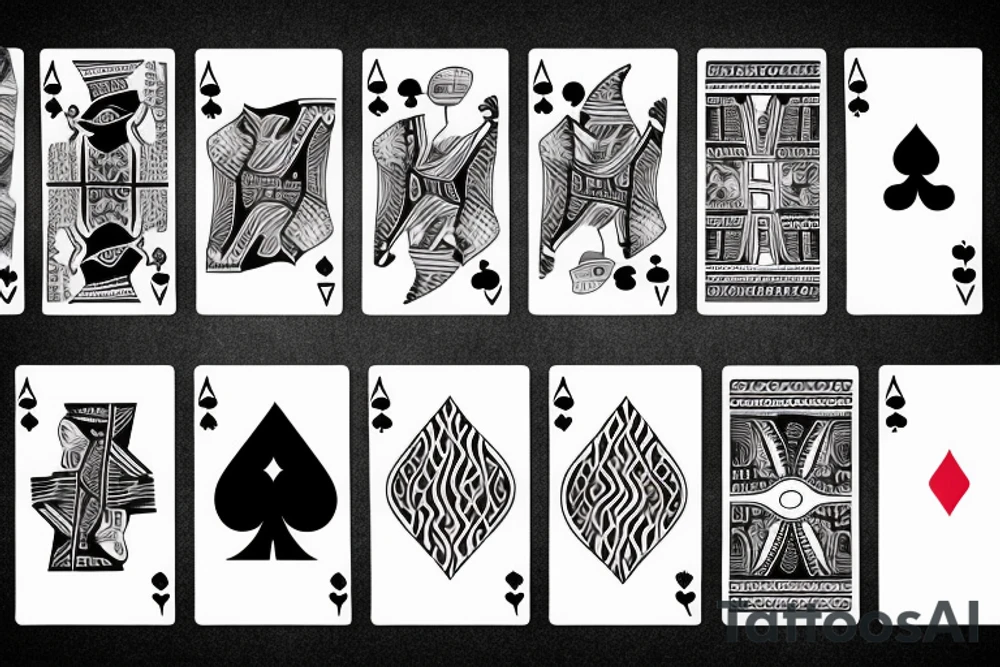Playing cards dissolving into smoke tattoo idea