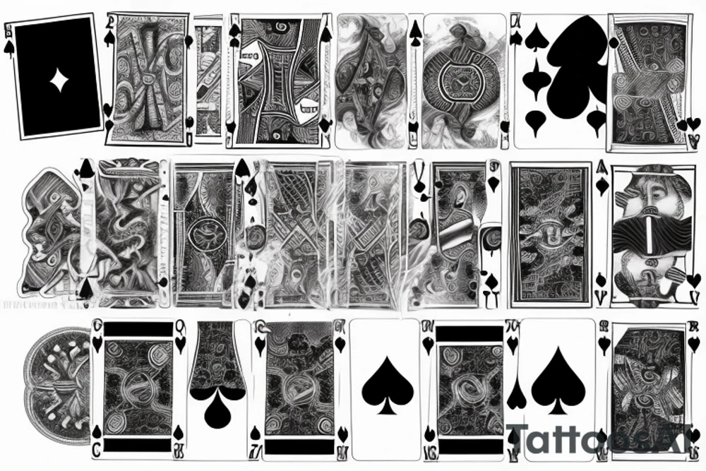 Playing cards dissolving into smoke tattoo idea