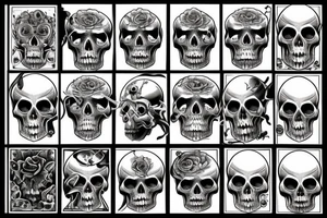 skull, revolver, smoke, half sleeve tattoo idea