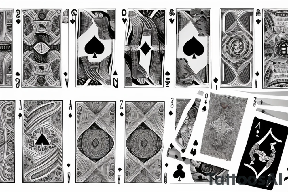 playing cards, smoke, sleeve tattoo idea