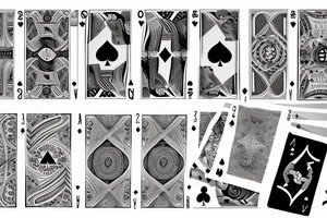 playing cards, smoke, sleeve tattoo idea