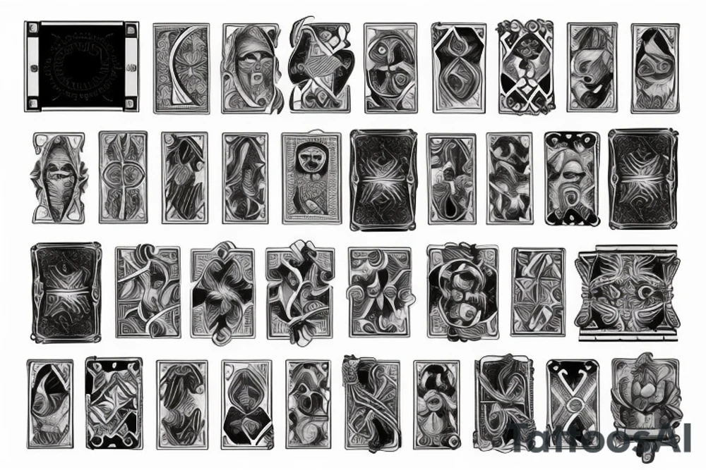 playing cards, smoke, sleeve tattoo idea