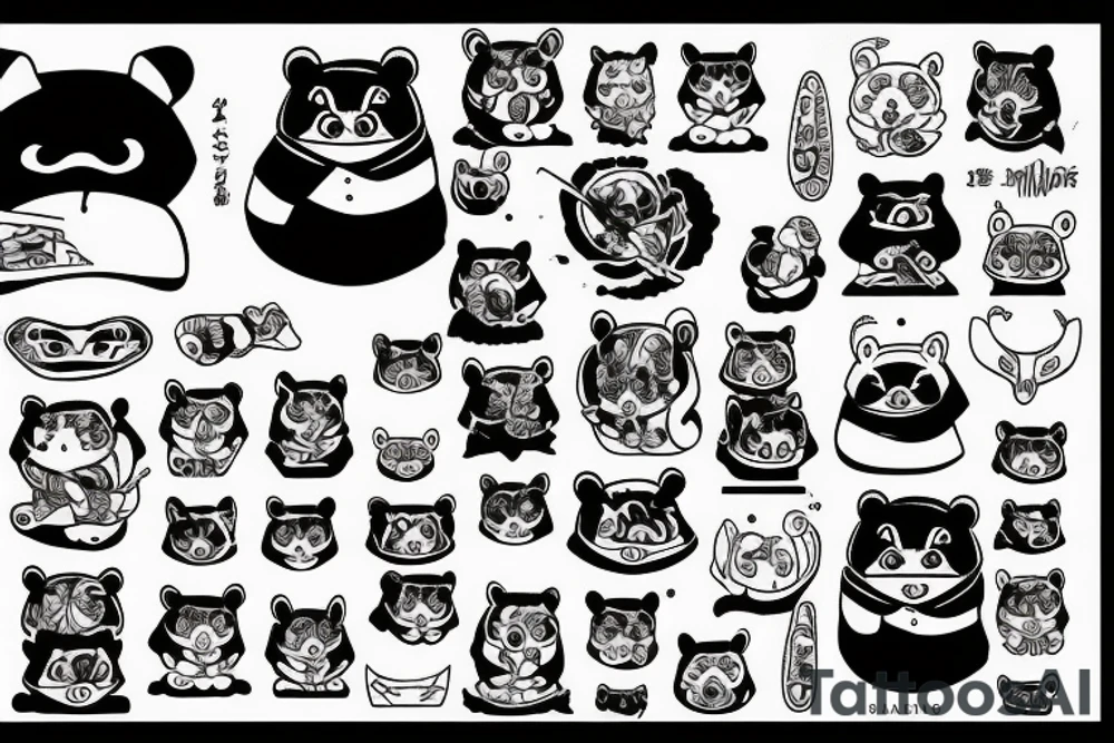 Tanuki wearing shirt tattoo idea