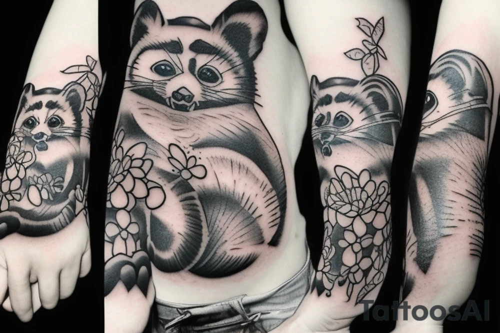 Tanuki wearing shirt tattoo idea