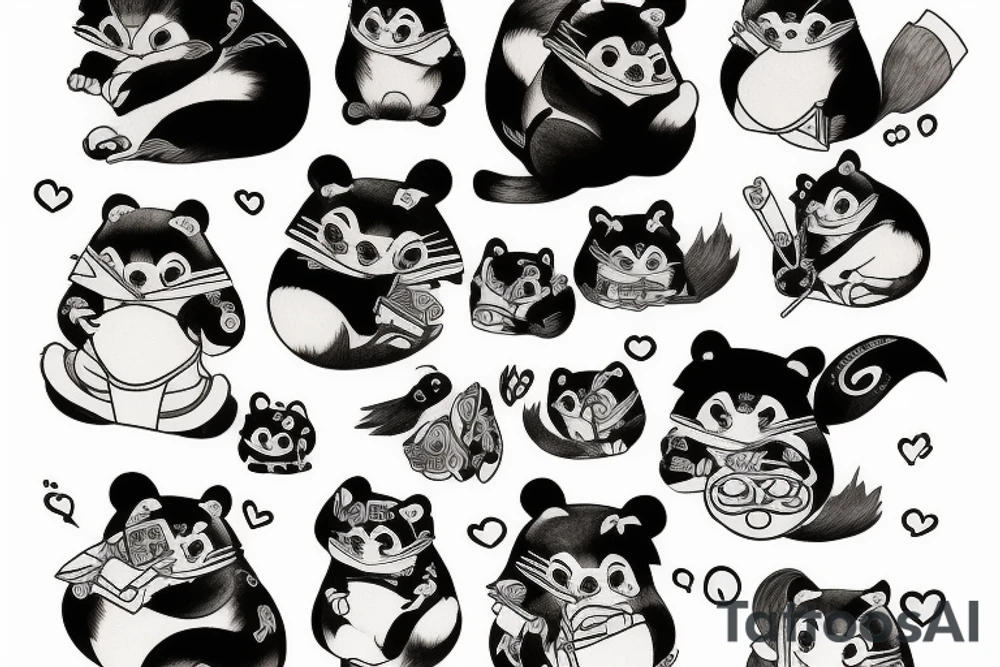 Tanuki wearing shirt tattoo idea