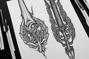 Eowyn’s sword with athelas plant tattoo idea