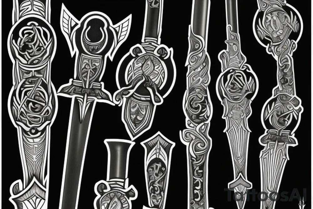 Eowyn’s sword with athelas plant tattoo idea