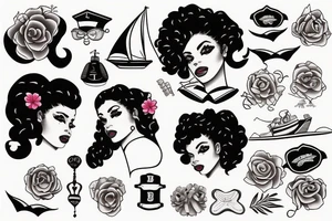 Black female sailor tattoo idea