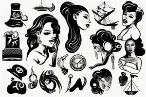 Black female sailor tattoo idea