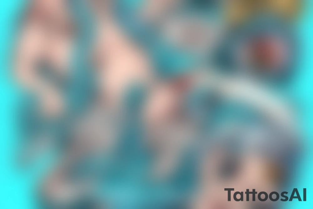 Merman pinup boy American classic tattoo idea