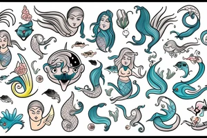 Merman tattoo idea