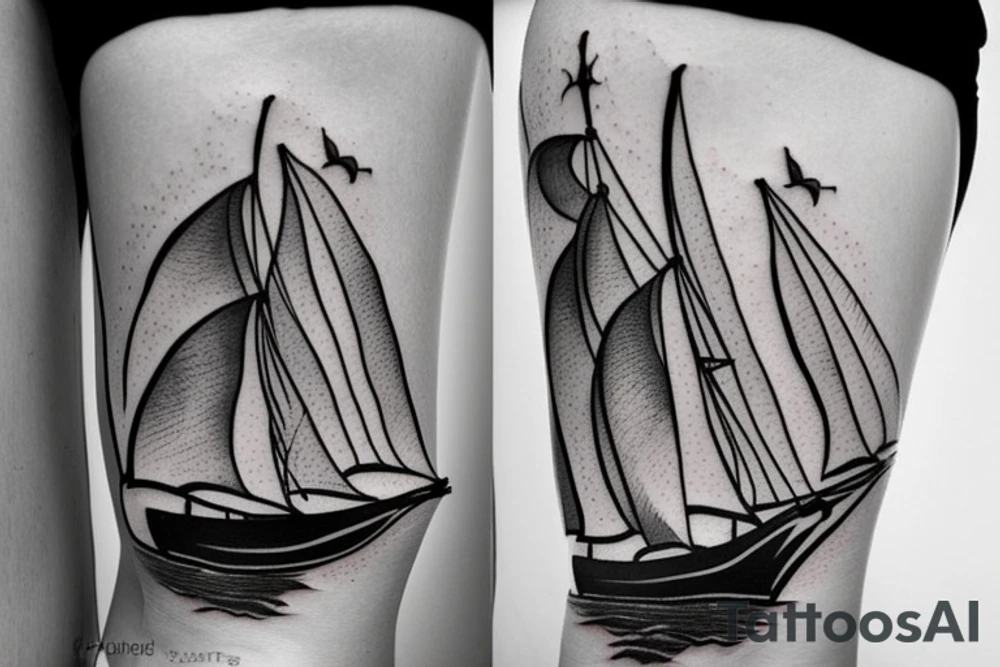 pirate sailboat tattoo idea