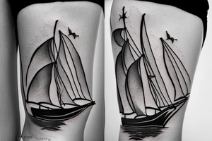 pirate sailboat tattoo idea