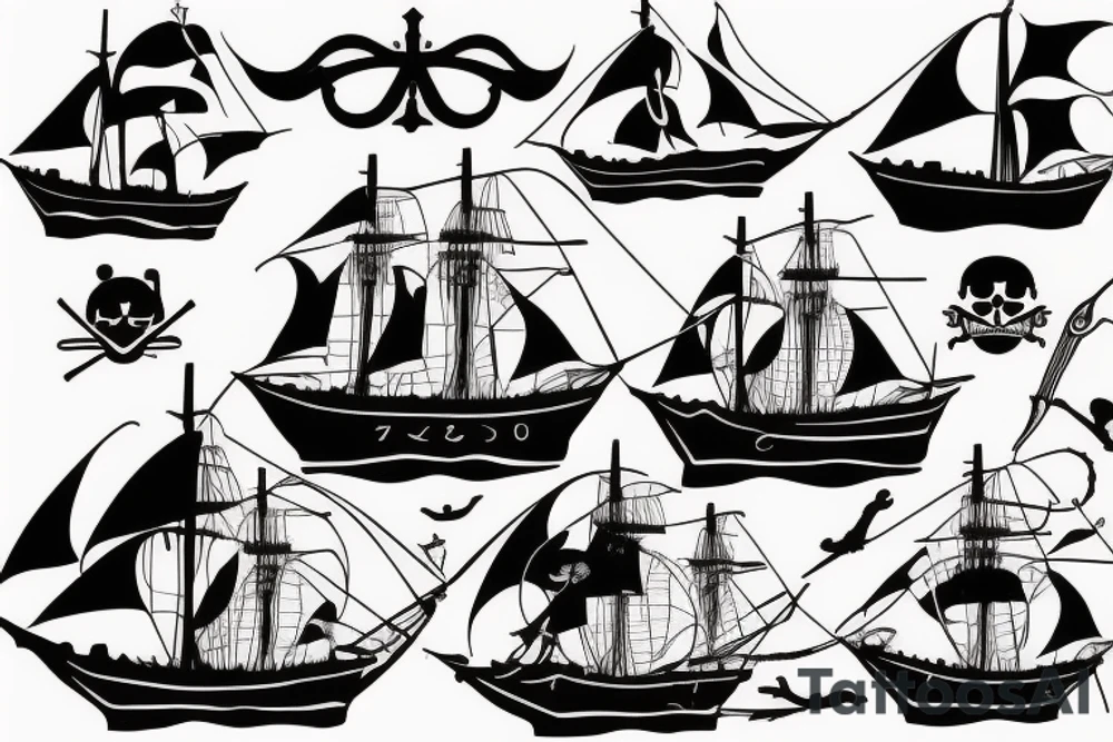pirate sailboat tattoo idea