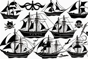 pirate sailboat tattoo idea