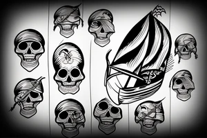 pirate sailboat wave storm skull tattoo idea