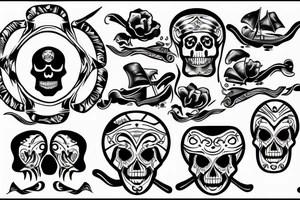 pirate sailboat wave storm skull tattoo idea