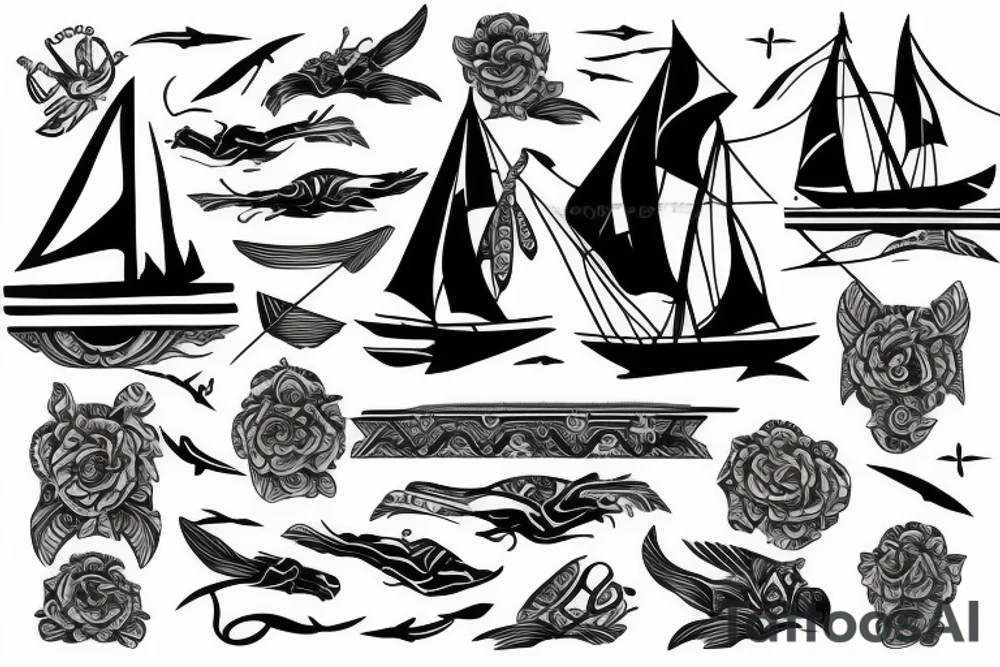 corsair sailboat tattoo idea
