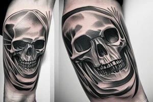 sailboat with skull during a storm tattoo idea