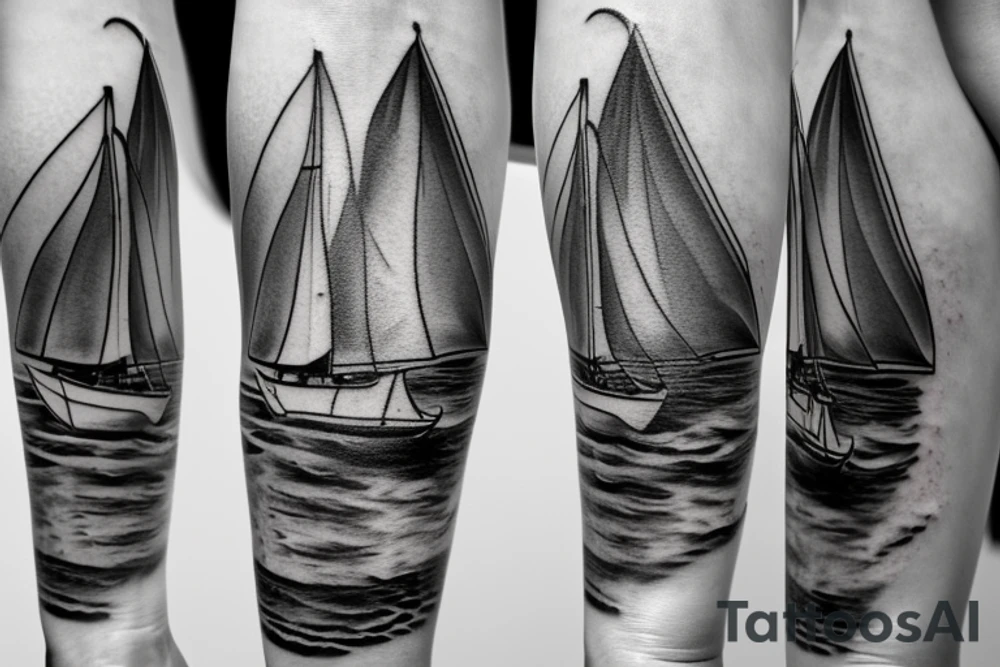 sailboat during a storm tattoo idea