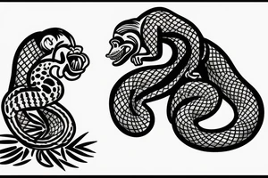 gorilla fighting a snake tattoo idea