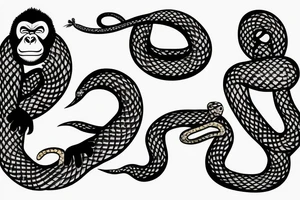 gorilla fighting a snake tattoo idea