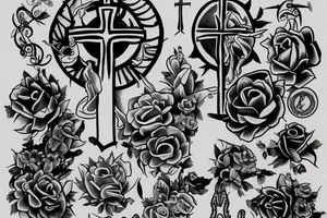 a cross and Joint Heir around it tattoo idea